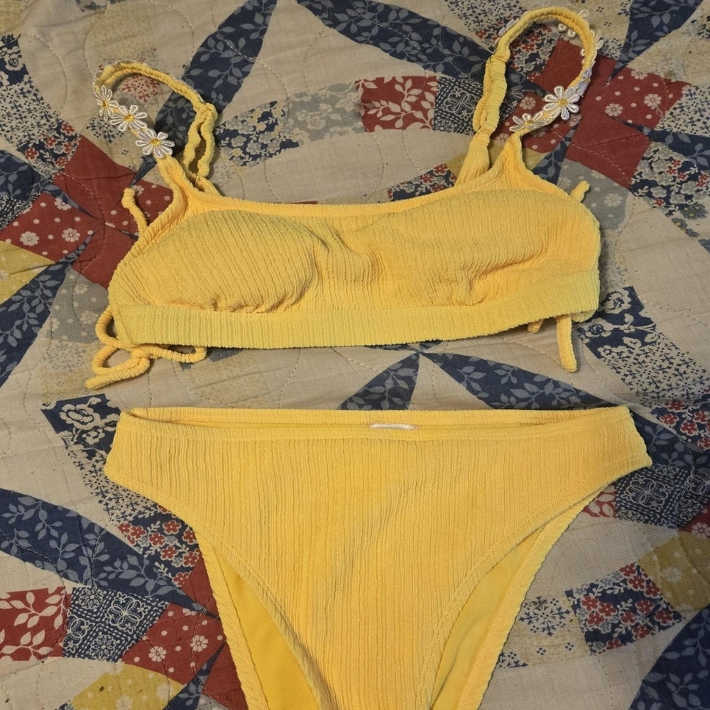 No Boundaries Yellow two piece swimsuit small